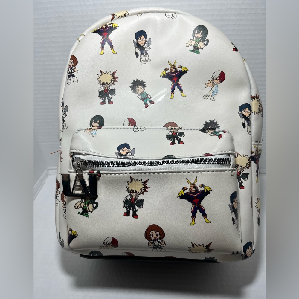 White -My Hero Academia backpack for kids 11x9x4